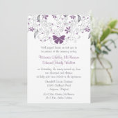Lila Butterfly Whimsy-Einladung Einladung (Stehend Vorderseite)