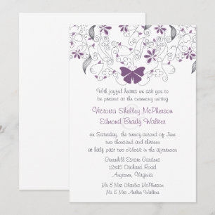 Lila Butterfly Whimsy-Einladung Einladung