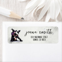 Lila Button auf Hexe