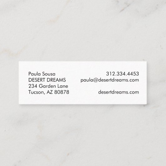 Lila Cactus Blume Desert Garden Foto Reisen Mini Visitenkarte (Rückseite)