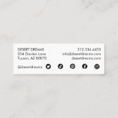 Lila Cactus Blume Desert Garden Foto Reisen Mini Visitenkarte (Rückseite)