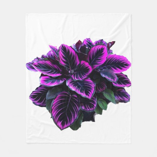 LILA CALATHEA FLEECEDECKE (Vorderseite)