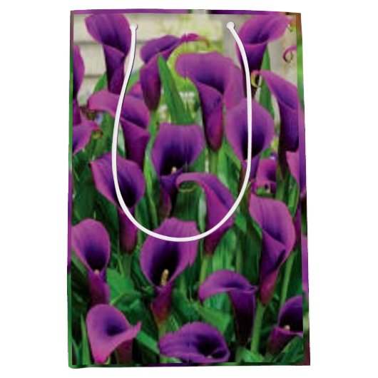 Lila Calla-Lilien Mittlere Geschenktüte (Vorderseite)