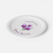 Lila Calla Lily Floral Brautparty Pappteller (Schrägansicht)