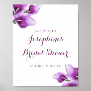 Lila Calla Lily Floral Brautparty Poster