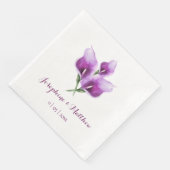 Lila Calla Lily Floral Wedding Napkins Serviette (Ecke)