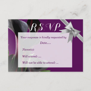 Lila Calla Lily Wedding RSVP Karte