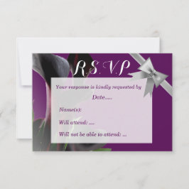Lila Calla Lily Wedding RSVP Karte