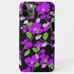 LILA CAMELLIAS, WEISSE GRÜNE BLÄTTER BLACK floral Case-Mate iPhone Hülle