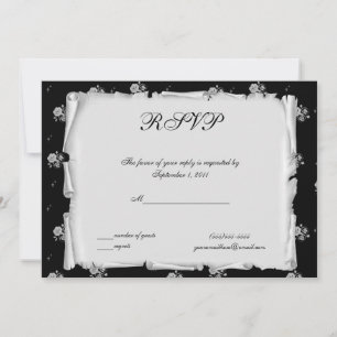Lila-Cameo-Rose-Steampunk-Goth-RSVP Einladung