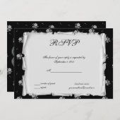 Lila Cameo Rose Steampunk Goth UAWG Einladung (Vorne/Hinten)