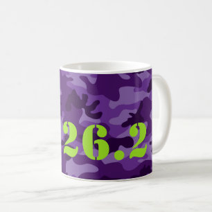 Lila Camouflage 26.2 Marathon Laufsport Kaffeetasse