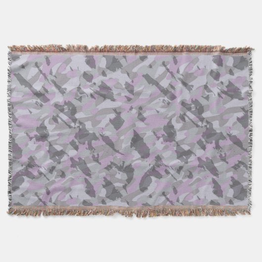 Lila Camouflage abstrakt Decke (Vorderseite)