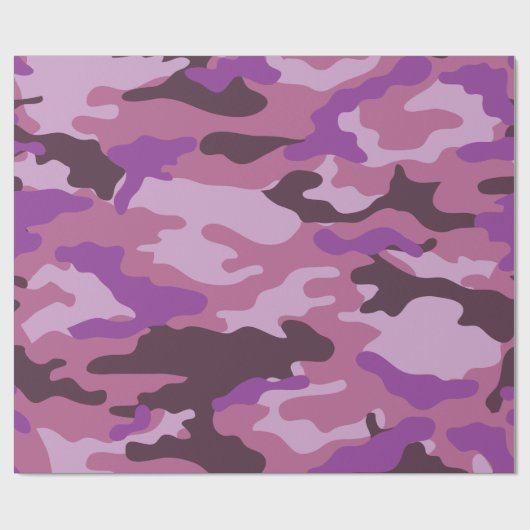 Lila Camouflage Camouflage Wrapping Paper Geschenkpapier (Flach)