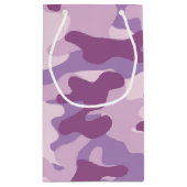 Lila Camouflage-Entwurf Kleine Geschenktüte (Rückseite)