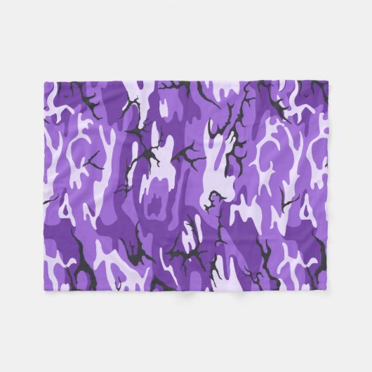 Lila Camouflage Fleecedecke (Vorderseite (Horizontal))