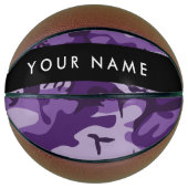 Lila Camouflage Ihr Name personalisieren Basketball (Vorderseite)