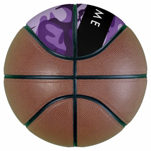 Lila Camouflage Ihr Name personalisieren Basketball (Rechts)