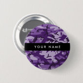 Lila Camouflage Ihr Name personalisieren Button (Vorne & Hinten)