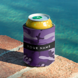 Lila Camouflage Ihr Name personalisieren Dosenkühler