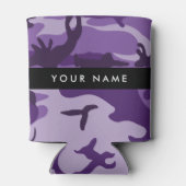 Lila Camouflage Ihr Name personalisieren Dosenkühler (Rückseite)