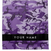Lila Camouflage Ihr Name personalisieren Duschvorhang (Vorderseite)