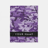 Lila Camouflage Ihr Name personalisieren Fleecedecke (Vorderseite)