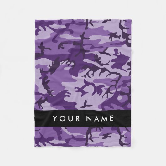 Lila Camouflage Ihr Name personalisieren Fleecedecke (Vorderseite)