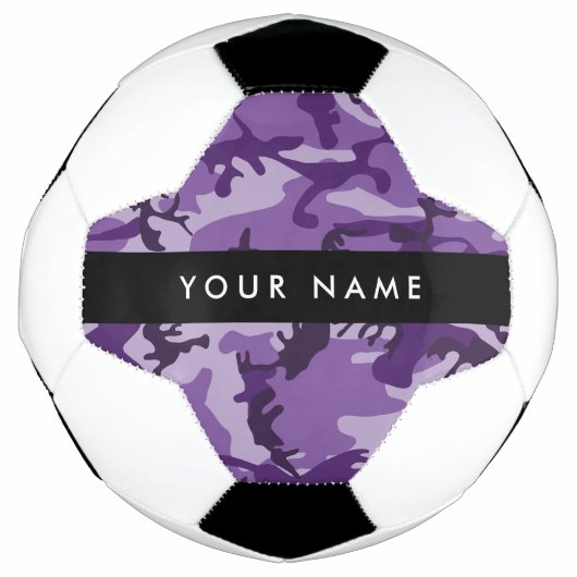 Lila Camouflage Ihr Name personalisieren Fußball (Vorderseite)
