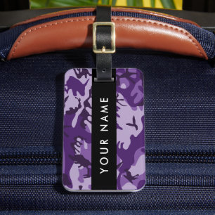 Lila Camouflage Ihr Name personalisieren Gepäckanhänger