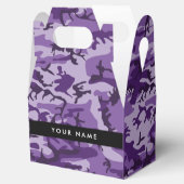 Lila Camouflage Ihr Name personalisieren Geschenkschachtel (Geöffnet)