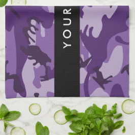 Lila Camouflage Ihr Name personalisieren Geschirrtuch