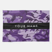 Lila Camouflage Ihr Name personalisieren Geschirrtuch (Horizontal)