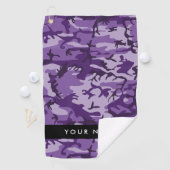 Lila Camouflage Ihr Name personalisieren Golfhandtuch (Insitu)