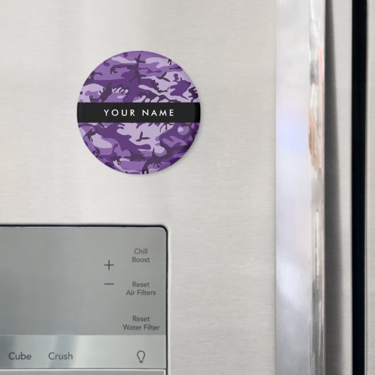 Lila Camouflage Ihr Name personalisieren Magnet (In Situ (Kühlschrank))