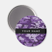Lila Camouflage Ihr Name personalisieren Magnet (Vorderseite/Rückseite)