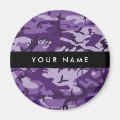 Lila Camouflage Ihr Name personalisieren Magnet (Vorne)