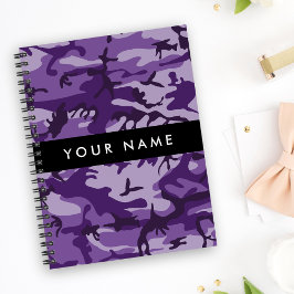 Lila Camouflage Ihr Name personalisieren Notizblock