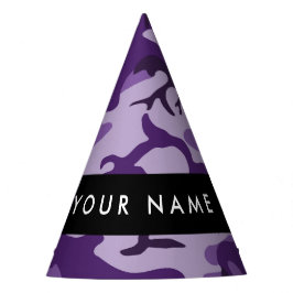 Lila Camouflage Ihr Name personalisieren Partyhütchen