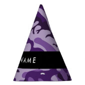 Lila Camouflage Ihr Name personalisieren Partyhütchen (Rechts)