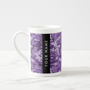 Lila Camouflage Ihr Name personalisieren Porzellantasse