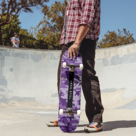 Lila Camouflage Ihr Name personalisieren Skateboard