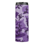 Lila Camouflage Ihr Name personalisieren Thermosbecher (Rückseite)