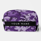 Lila Camouflage Ihr Name personalisieren Waschbeutel (Vorderseite)