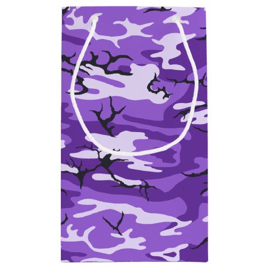 Lila Camouflage Kleine Geschenktüte (Rückseite)
