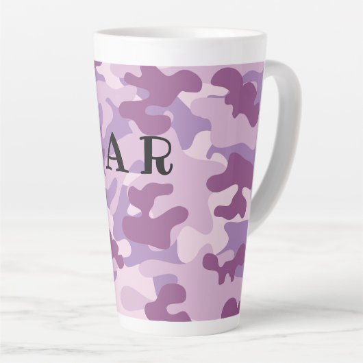 Lila Camouflage Latte Tasse (Rechte Ecke)