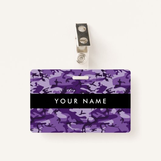Lila Camouflage, Militär, Armee Ausweis (Vorderseite mit Klammer)