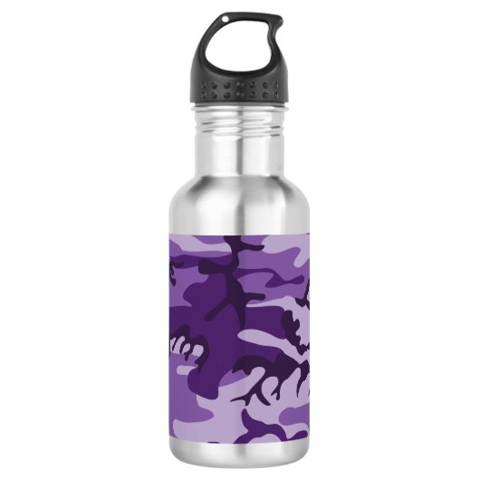Lila Camouflage, Militär, Armee Edelstahlflasche (Vorderseite)