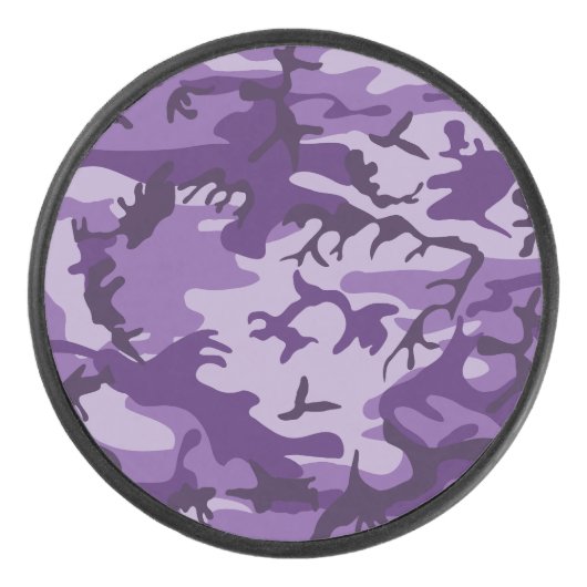 Lila Camouflage, Militär, Armee Eishockey Puck (Vorderseite)