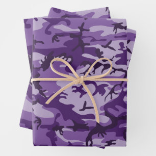 Lila Camouflage, Militär, Armee Geschenkpapier Set
